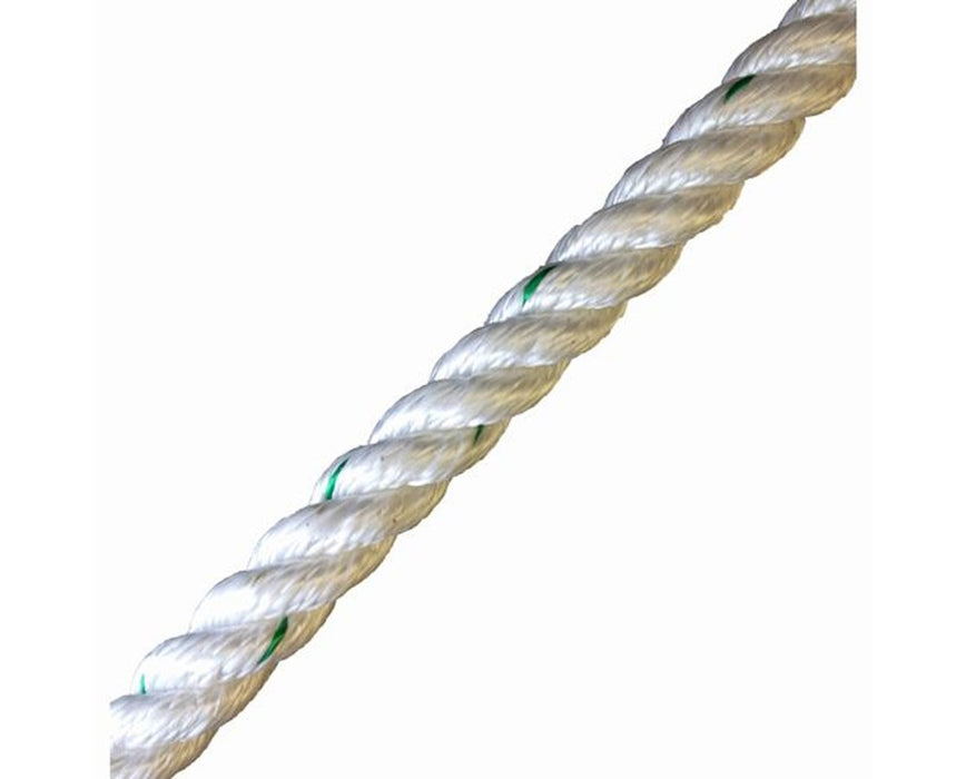 Tree-Master Rigging Rope, Dacron, 1/2" D, 3 Strand, 7,000 lbs., 150' - Eye-Spliced 1 End