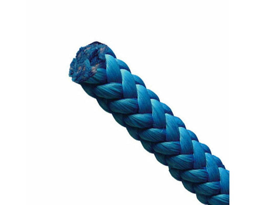 True Blue Solid Braid 1/2" 12-Strand Climbing Rope, 150' L - Standard Ends