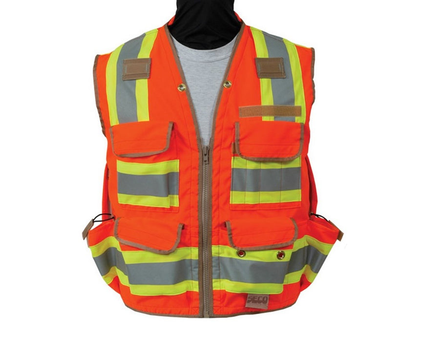 8265-Series Class 2 Surveyors Utility Vest Fluorescent Orange XL