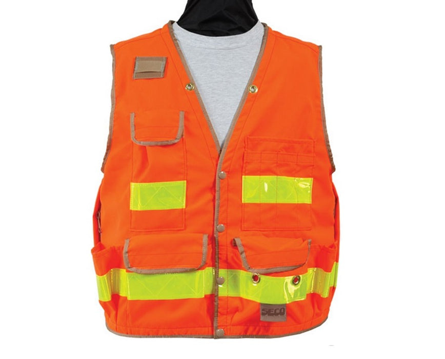 8063-Series Class 2 Surveyors Utility Vest w/ Outlast Liner M-Medium Fluorescent Orange