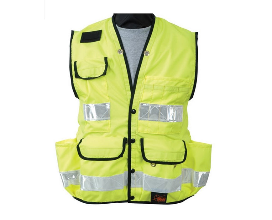 8069-Series Class 2 Surveyors Utility Vest w/ Mesh Back M-Medium Fluorescent Yellow