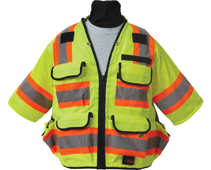 8365-Series Class 3 Surveyors Utility Vest S Fluorescent Yellow