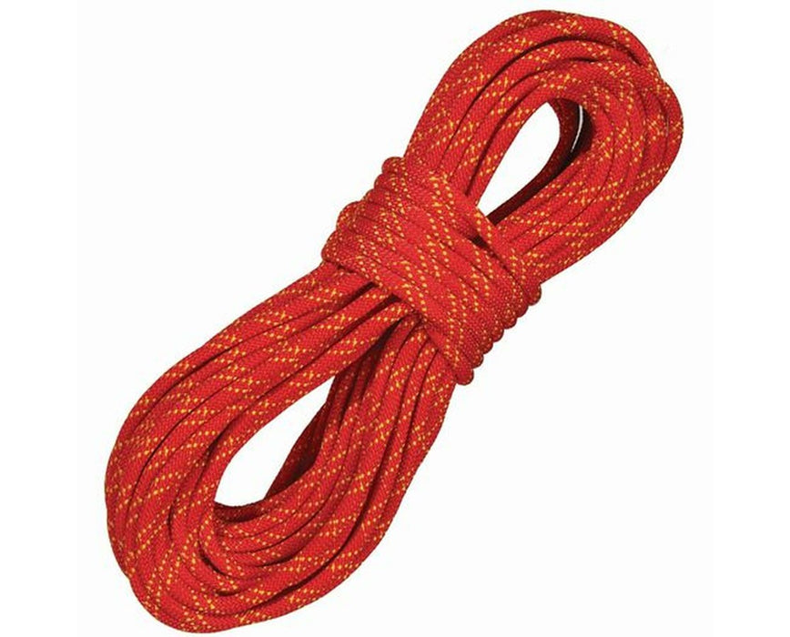 HTP Static Red Climbing Kernmantle Rope, Polyester, 1/2" D, 9081 lbs., Per Foot