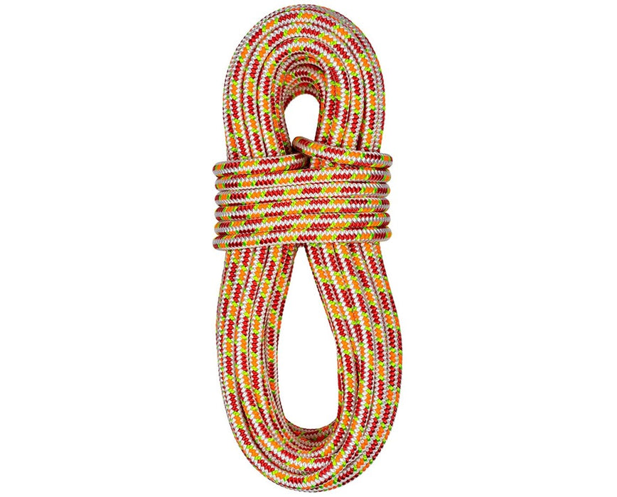 Element Red Climbing Rope, Nylon/Polyester, 1/2" D, 16 Strand, 6,740 lbs., 150' - Eye Spliced 2 Ends