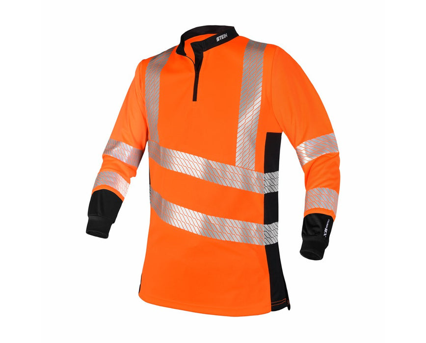 X25 Ventout Hi-Viz Orange Work T-shirt, Long Sleeves - XX-Large