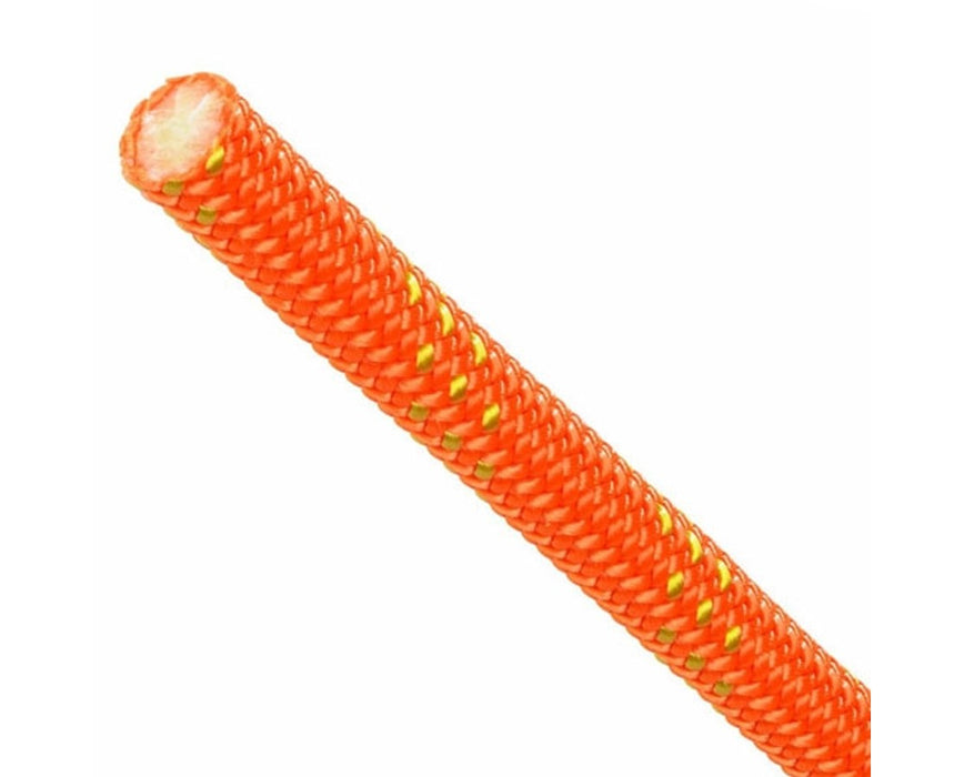 KMIII Max Orange Climbing Kernmantle Rope, Kevlar, 7/16" D, 7,900 lbs., 150' - Grizzly-Spliced 1 End
