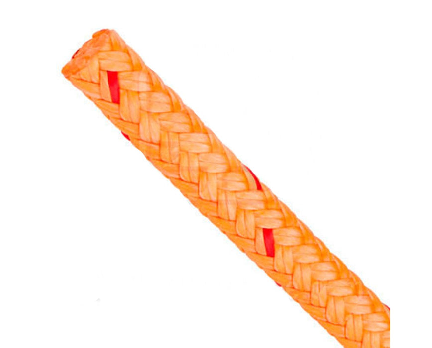 Super Braid Plus Orange Rigging Rope, Polyester, 1/2" D, Double Braid, 9,900 lbs.