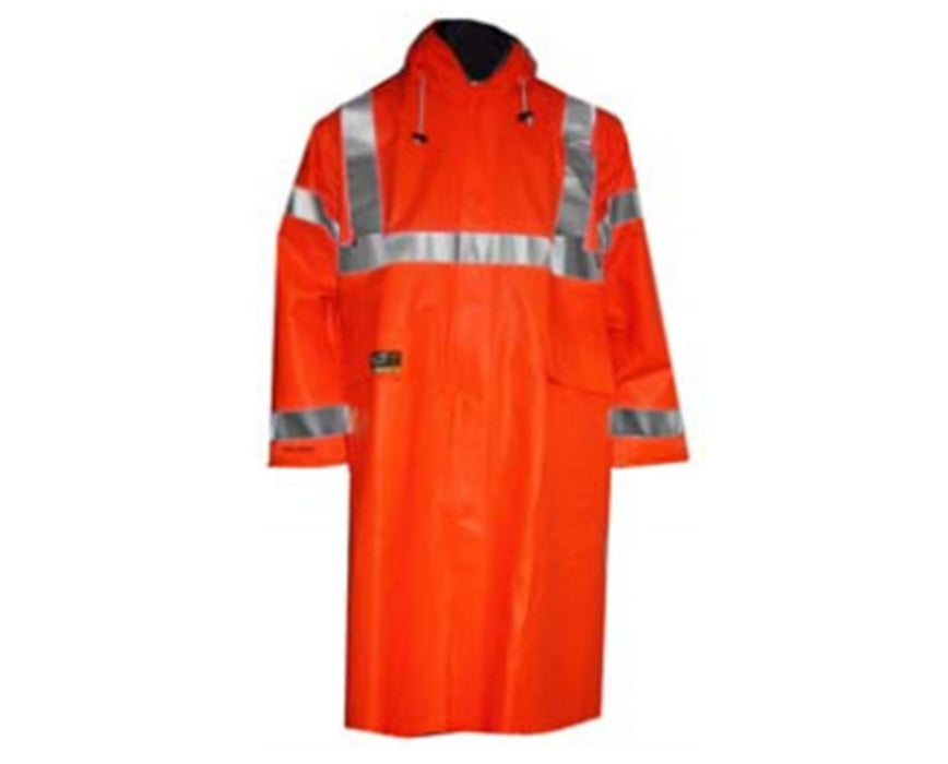 Large High Visibility Fluorescent Orange Red Coat
