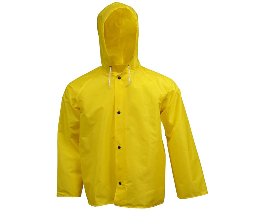 Breathable Yellow Jacket Storm Fly Front and Attached Hood - 3XL