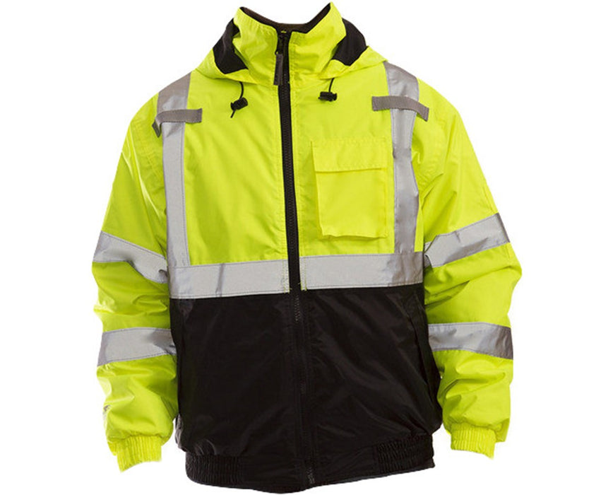 ANSI Compliant High Visibility Insulated Jacket Fluorescent Yellow Green - XL