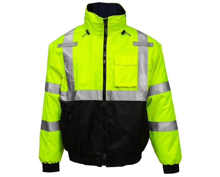 XL ANSI Compliant High Visibility Jacket with Removable Liner