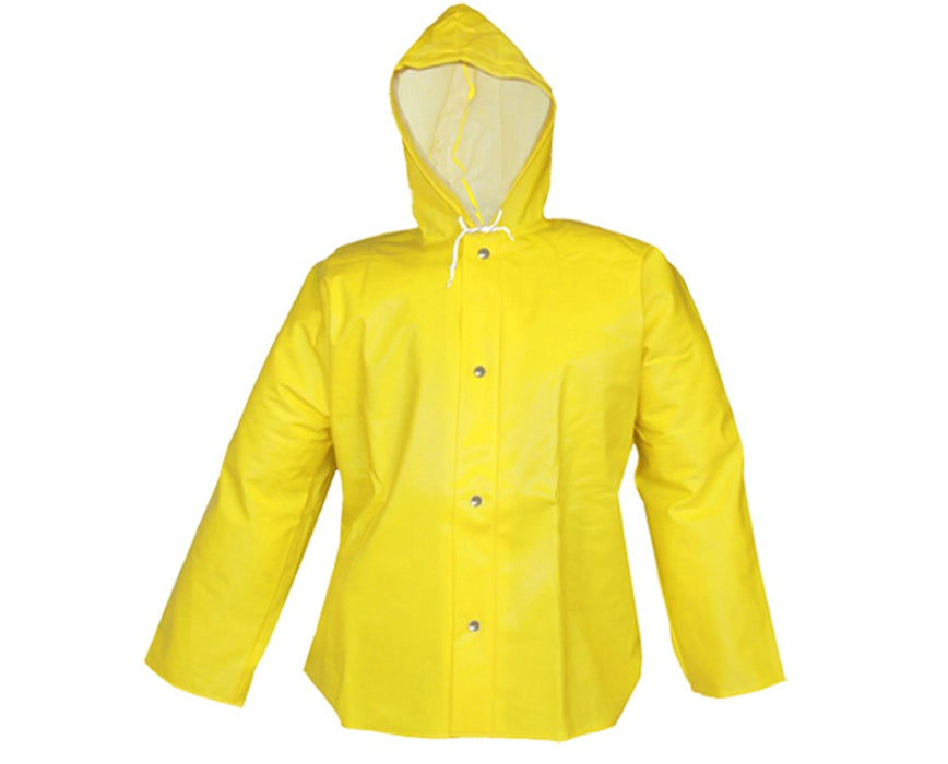 Medium Waterproof Yellow Jacket with Attached Hood