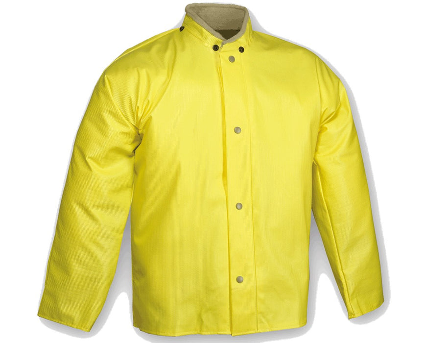 Waterproof Yellow Jacket with Hood Snaps - Medium