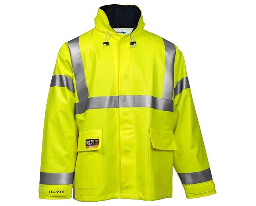 Large High Visibility Fluorescent Yellow Green Jacket