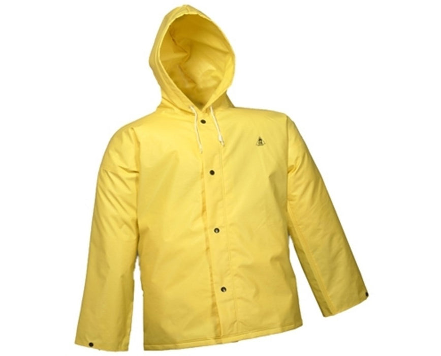 XL Flame Resistant Yellow Jacket Storm Fly Front and Attached Hood