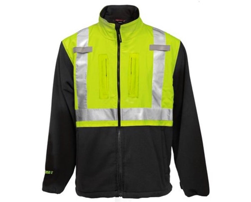 Wind Resistant Large Class 2 High Visibility Fleece Jacket