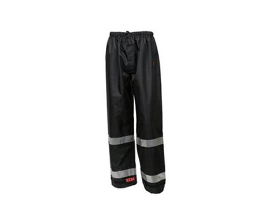 Breathable Black Pants with 2" Silver Reflective Tape 4X