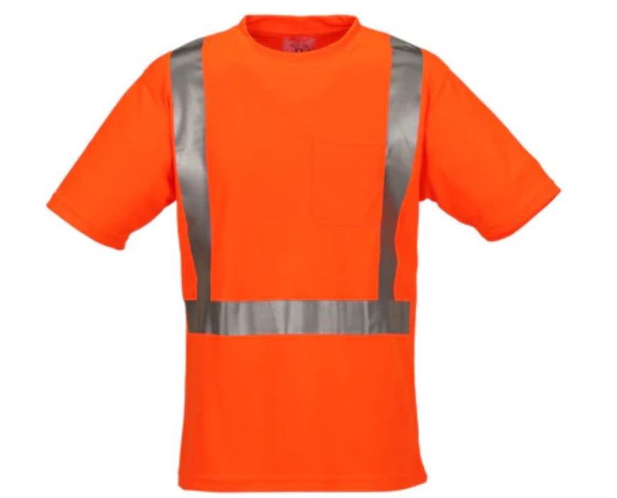 Class 2 Hi-Vis Job Sight T-Shirt Fluorescent Orange - 5X Large