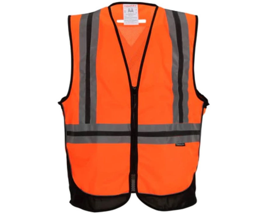 Class 2 Hi-Vis X-Back Safety Vest Fluorescent Orange - Small - Medium