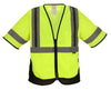 Class 3 Hi-Vis X-Back Sleeved Safety Vest Fluorescent Yellow-Green