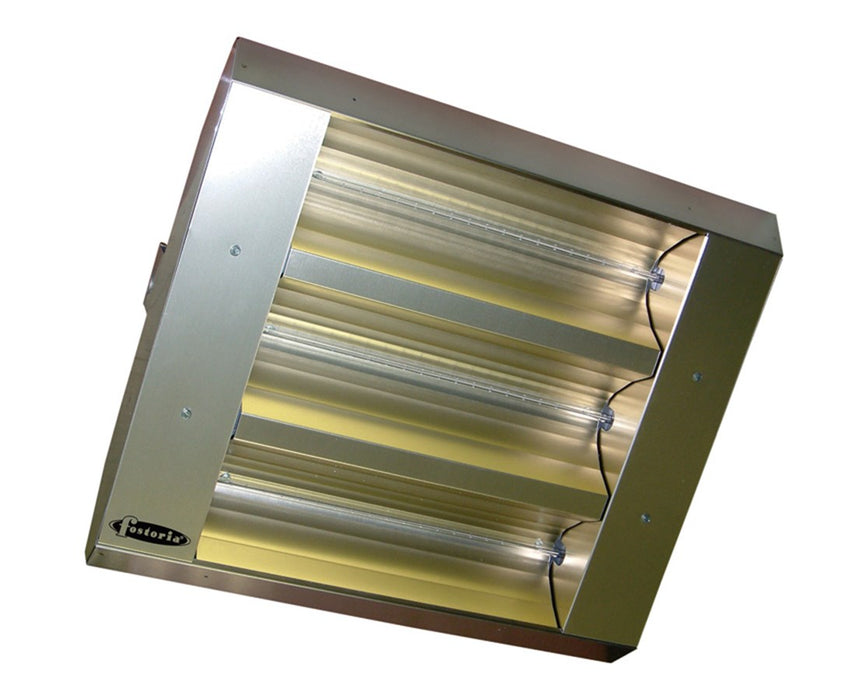 TH & THSS Mul-T-Mount 4.8 kW, 240 V Electric Infrared Heater w/ 3 Lamps & 60° Symmetrical, Stainless Steel