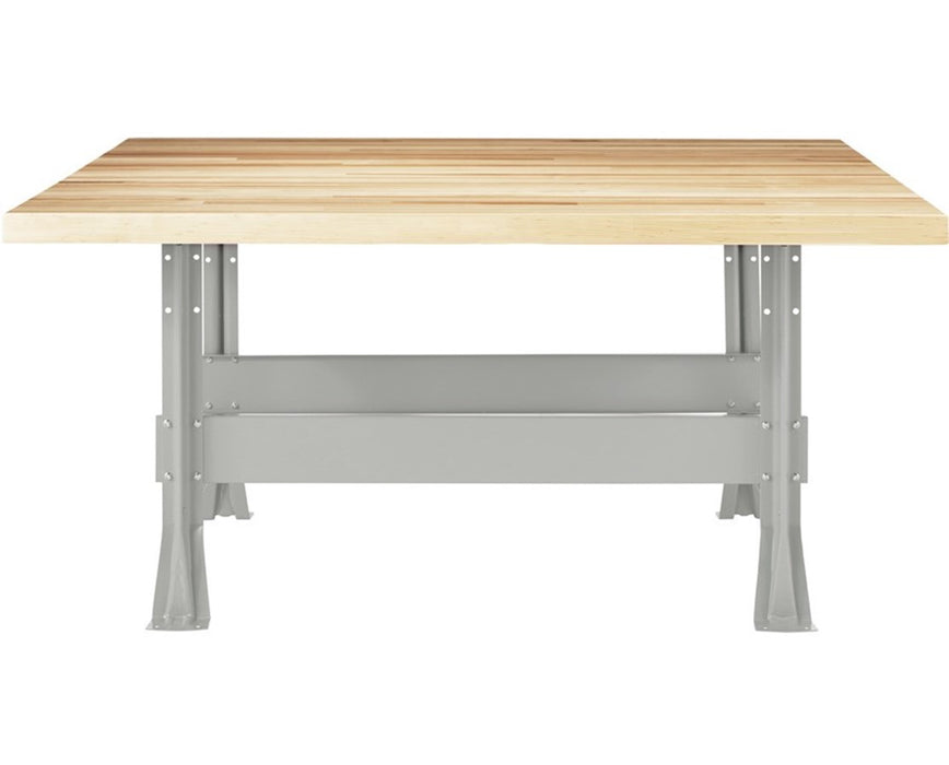 4-Station Steel Workbench w/out Vise, Gray